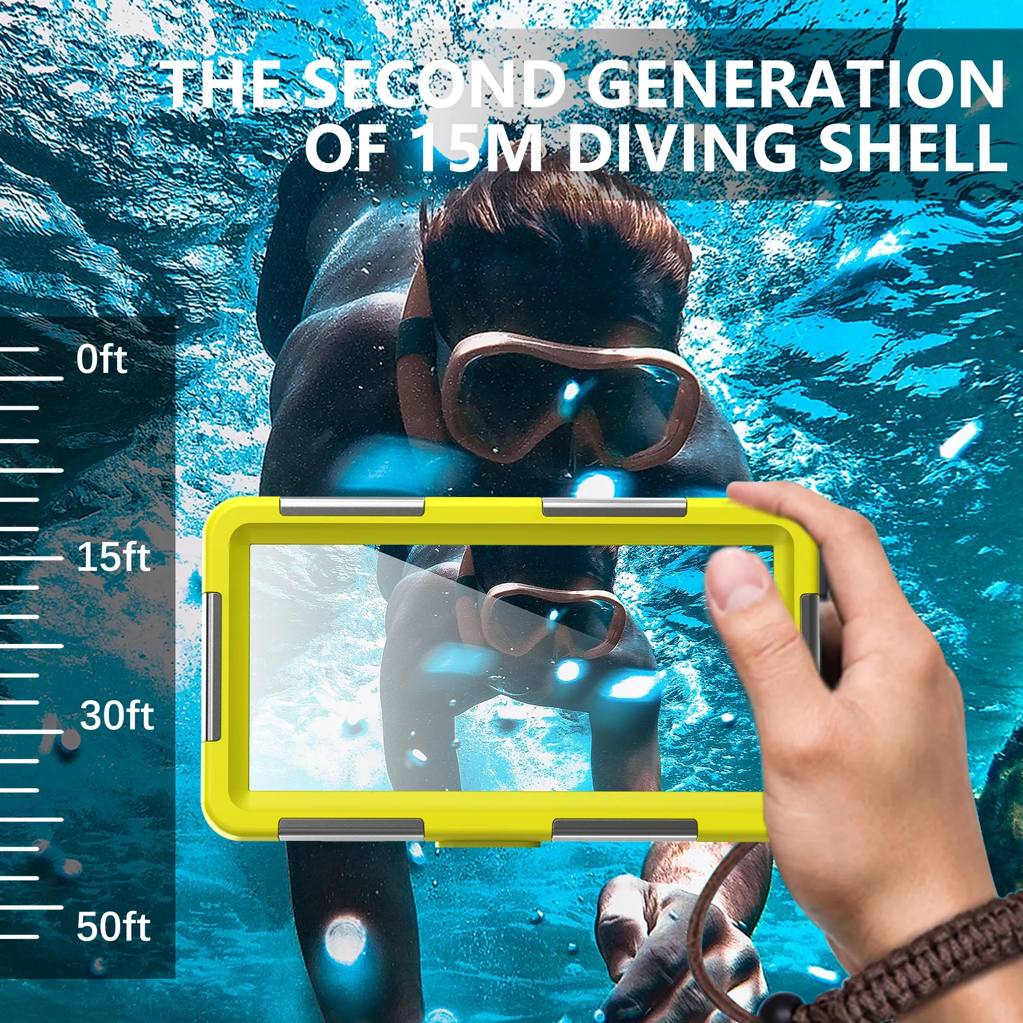 Étui étanche universel pour smartphone 6,9 pouces, certifié IP68, résistance jusqu'à 15 m (50 pieds), idéal pour la photographie sous-marine professionnelle 5
