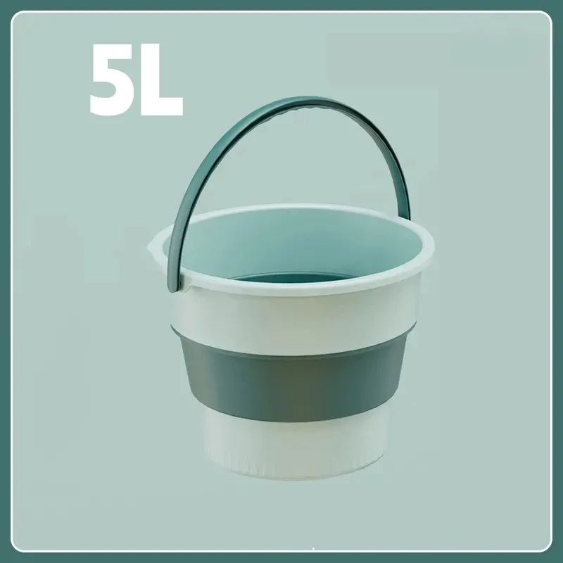 Seau pliant en silicone 5 / 10 / 17 L avec couvercle, idéal pour le camping, la pêche et le lavage de voiture 7