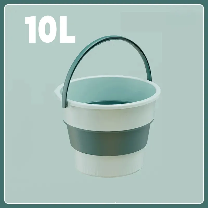 Seau pliant en silicone 5 / 10 / 17 L avec couvercle, idéal pour le camping, la pêche et le lavage de voiture 8