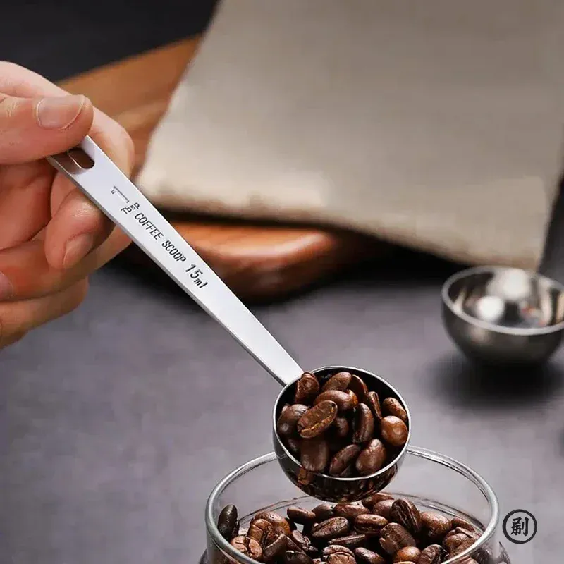 Cuillère doseuse minimaliste à long manche en acier inoxydable, 1 cuillère à soupe pour café, poudre et épices