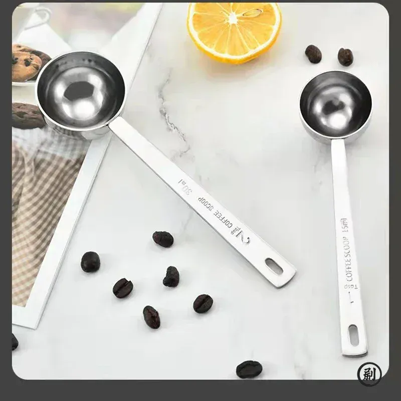 Cuillère doseuse minimaliste à long manche en acier inoxydable, 1 cuillère à soupe pour café, poudre et épices 5