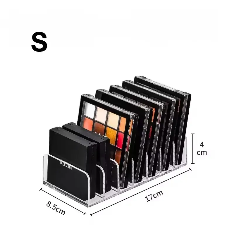 Organisateur de maquillage de bureau à 7 compartiments en plastique, boîte de rangement pour cosmétiques avec plateau de présentation pour fards à joues et fards à paupières, 1 pièce 6