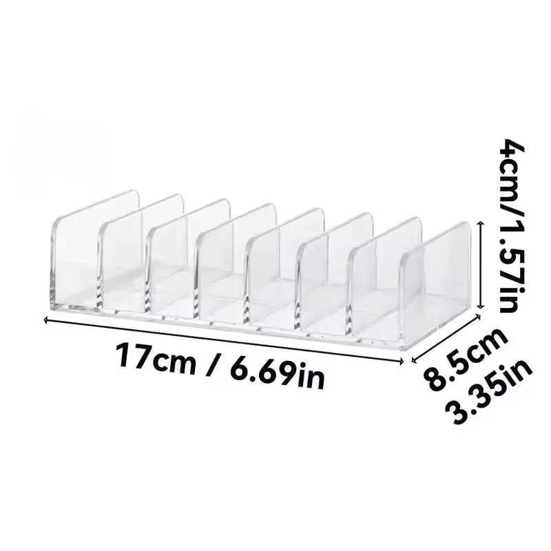 Organisateur de maquillage de bureau à 7 compartiments en plastique, boîte de rangement pour cosmétiques avec plateau de présentation pour fards à joues et fards à paupières, 1 pièce 7