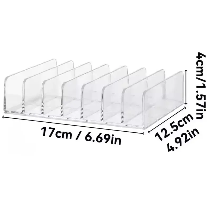 Organisateur de maquillage de bureau à 7 compartiments en plastique, boîte de rangement pour cosmétiques avec plateau de présentation pour fards à joues et fards à paupières, 1 pièce 8