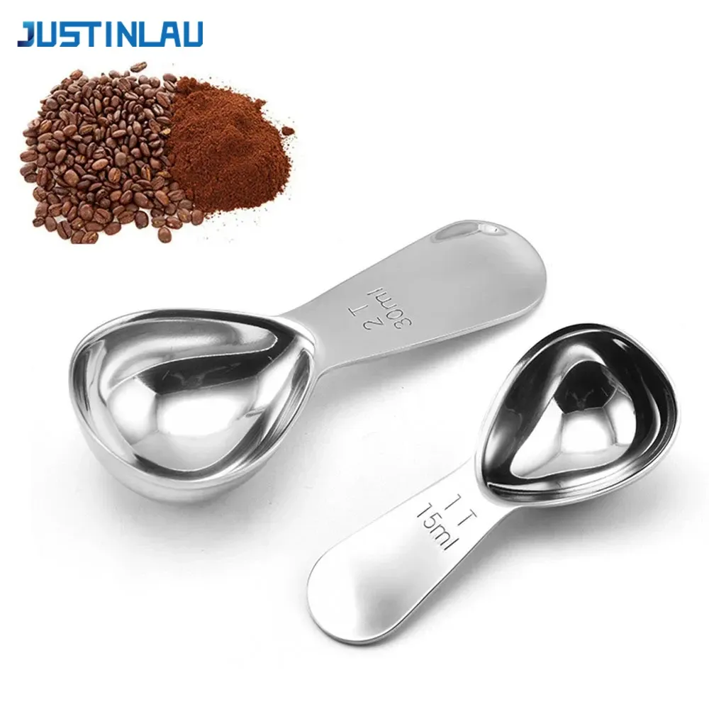 Cuillère à café doseuse en acier inoxydable JUSTINLAU, graduée 15 ml / 30 ml, outil de barista pour thé et sucre - Image 1