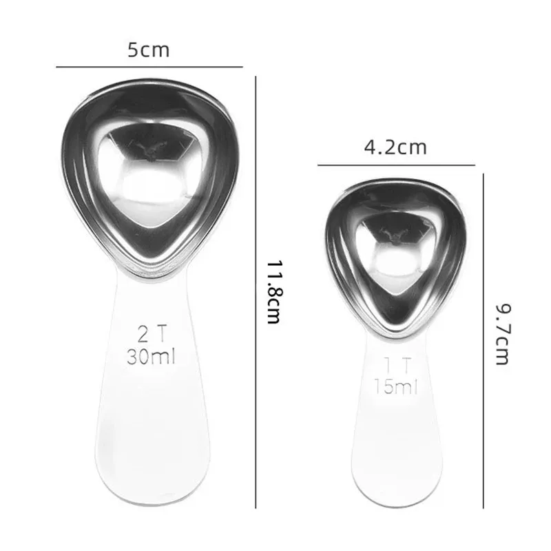 Cuillère à café doseuse en acier inoxydable JUSTINLAU, graduée 15 ml / 30 ml, outil de barista pour thé et sucre 6