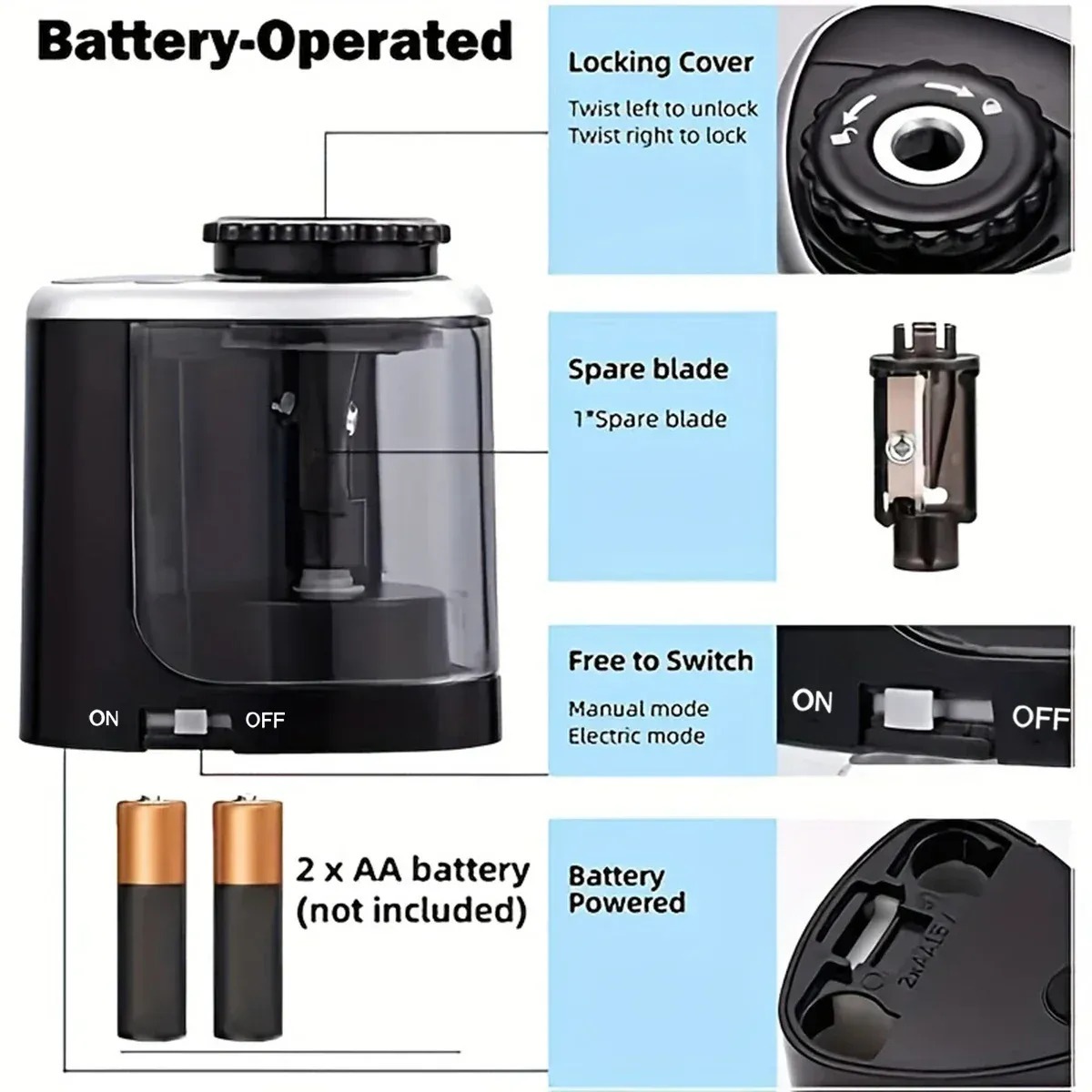 Taille-crayon électrique, utilisation quotidienne