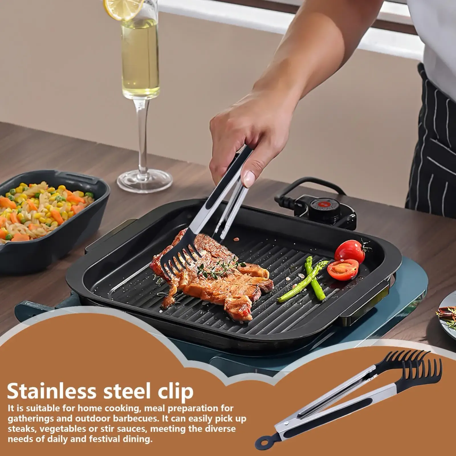 Pince de cuisine en silicone, vue finale