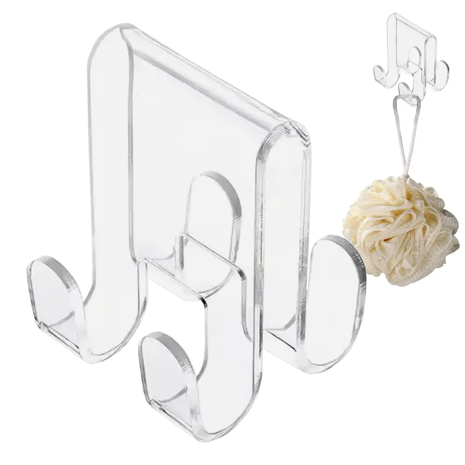 Crochets pour serviettes de douche à fixer sur porte en verre, gain de place