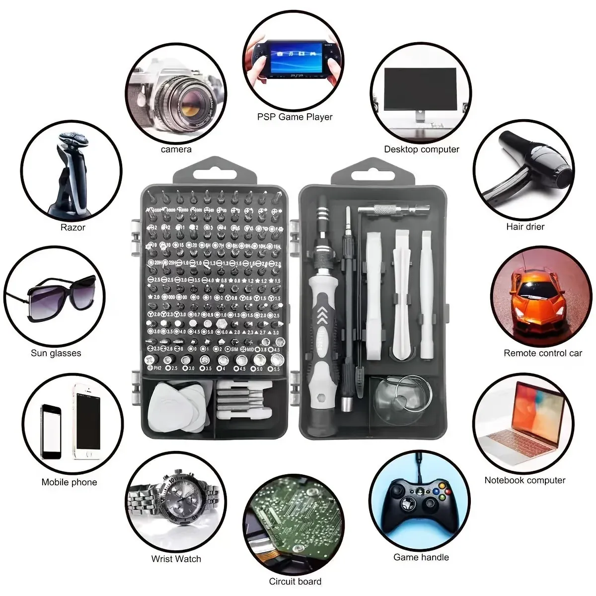 Embouts de précision et outils du kit de réparation