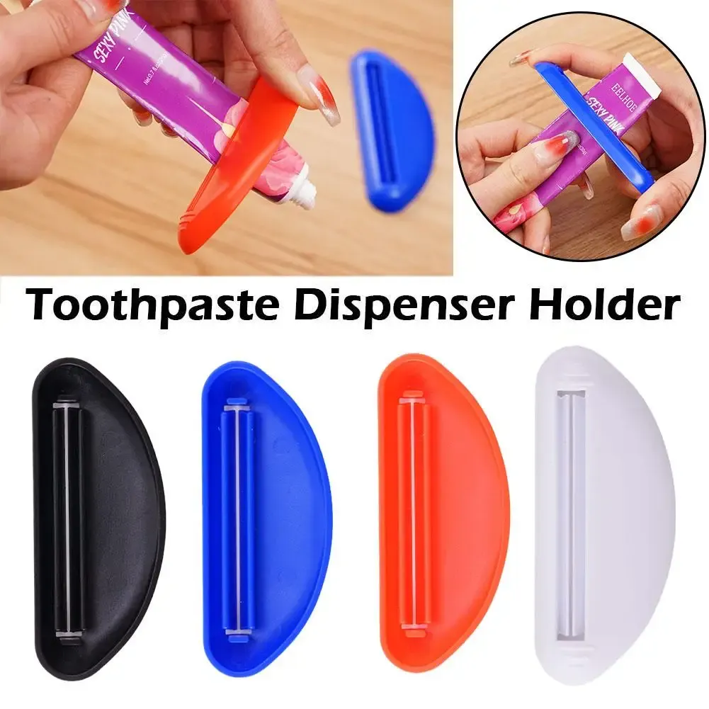 Distributeur manuel multifonctionnel de dentifrice et presse-tube de crème avec pince d'extraction pour salle de bain - Image 1