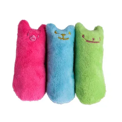 Jouet interactif en peluche à la menthe pour chat, avec son, à mâcher et à griffer 4