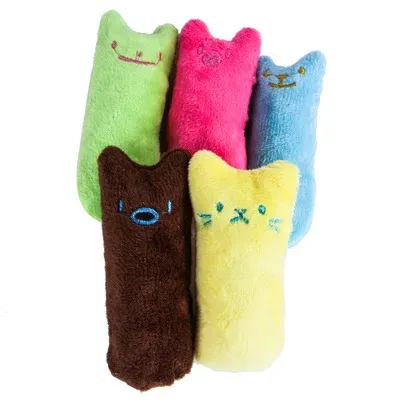 Jouet interactif en peluche à la menthe pour chat, avec son, à mâcher et à griffer 5