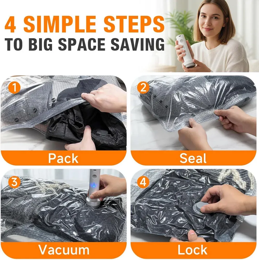 Sacs de compression pour voyage avec pompe à air rechargeable, format cabine 5