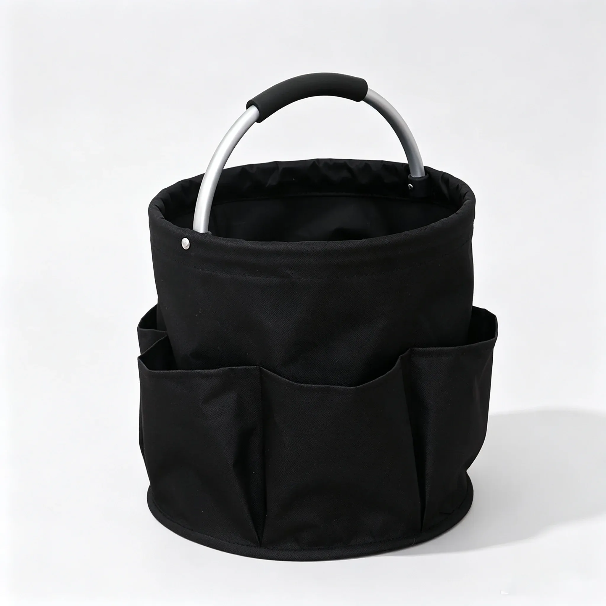 Sac de rangement pliable de 17 L, grand format, sac de pique-nique, sac de nettoyage extérieur avec poignée, panier portable pour outils et fournitures 6
