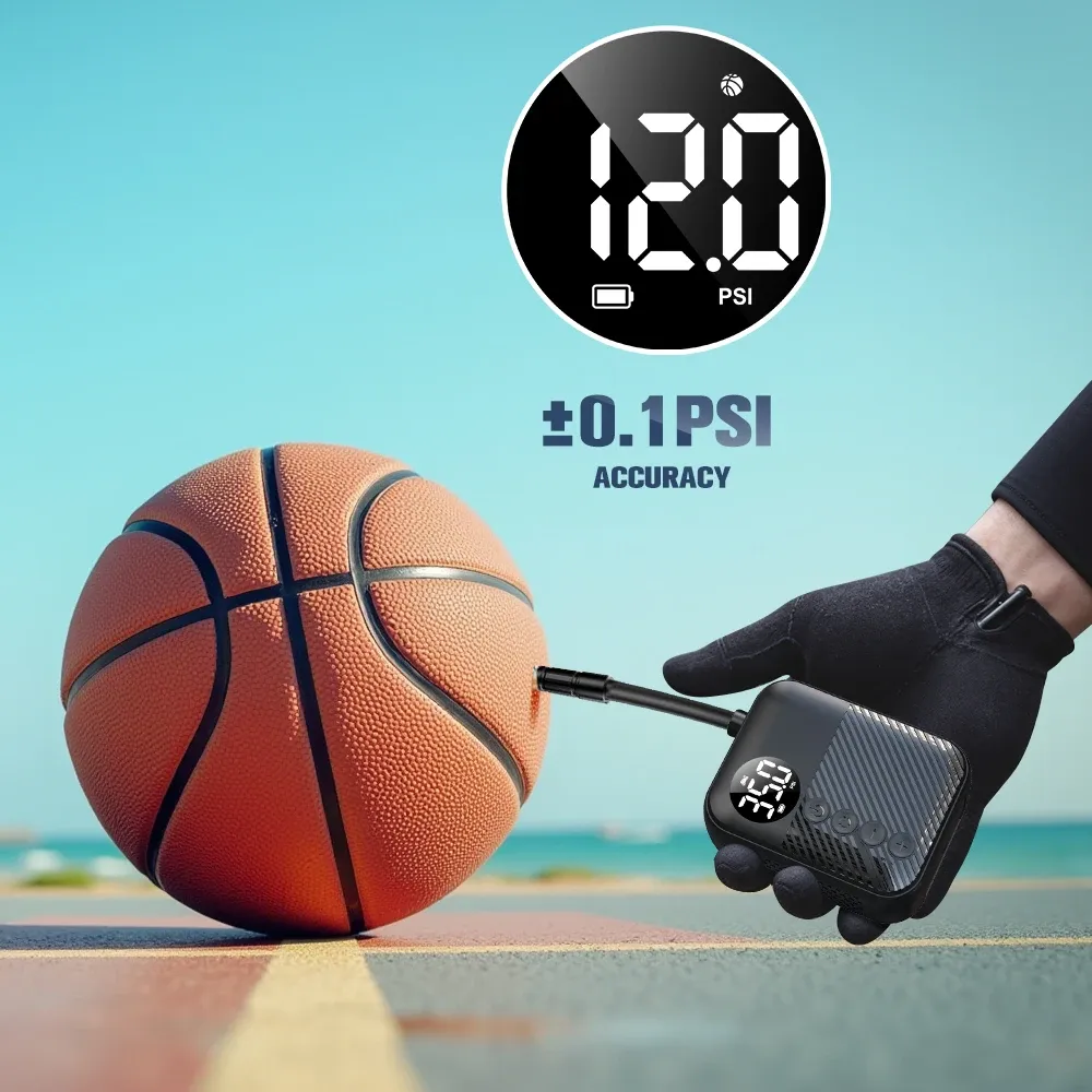 Pompe à vélo électrique portable Carsun Mini, gonfleur de pneus sans fil, 150 PSI max, batterie 480 mAh avec écran 3