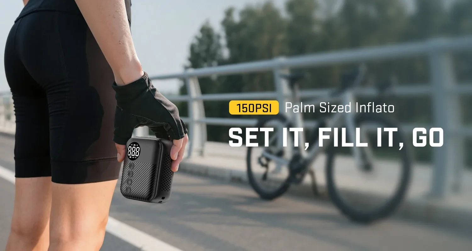 Pompe à vélo électrique portable Carsun Mini, vue d'ensemble