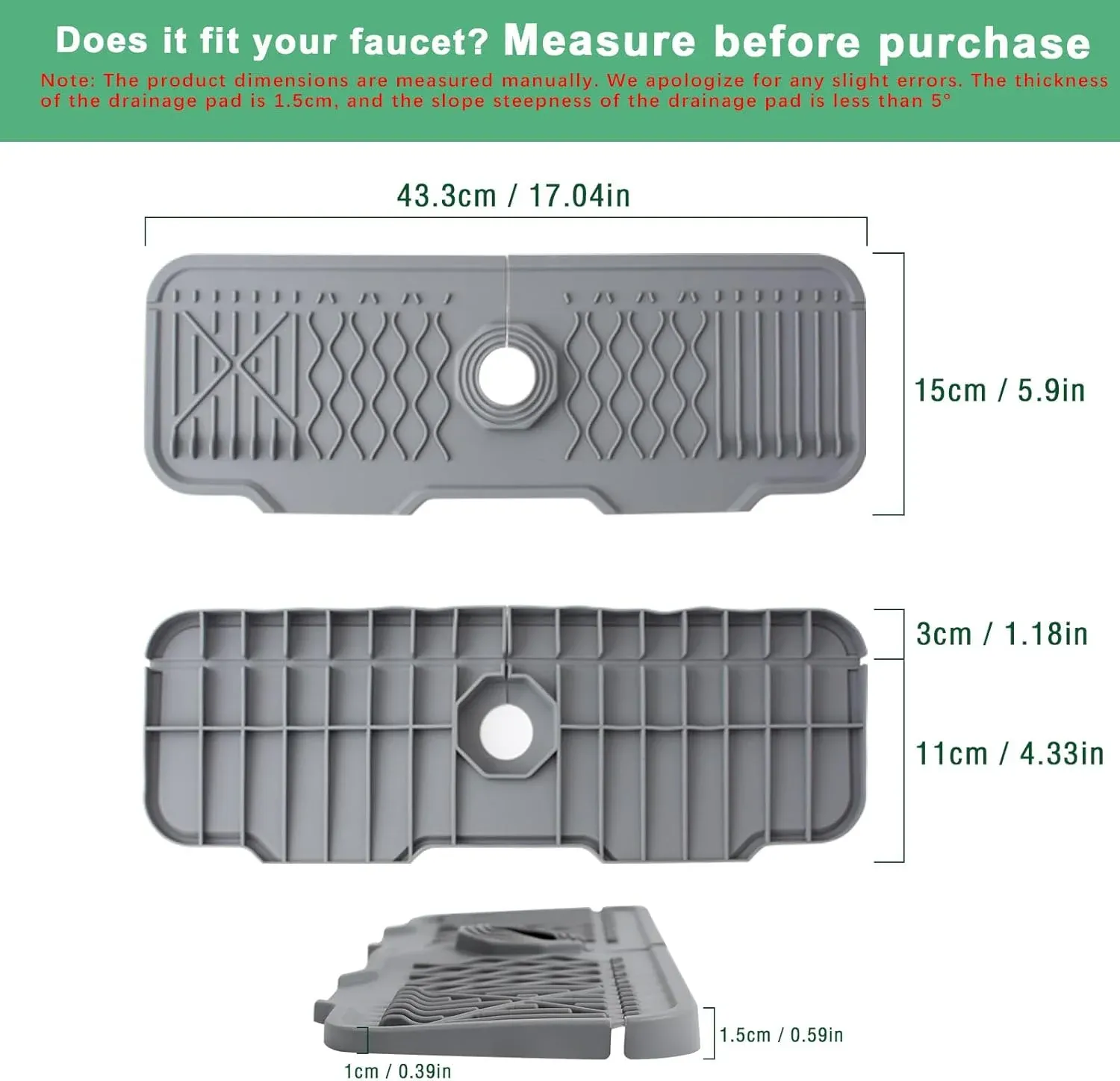 Protection anti-éclaboussures en silicone pour évier avec support de robinet, plateau anti-goutte, tapis de séchage multi-usage et porte-éponge 6