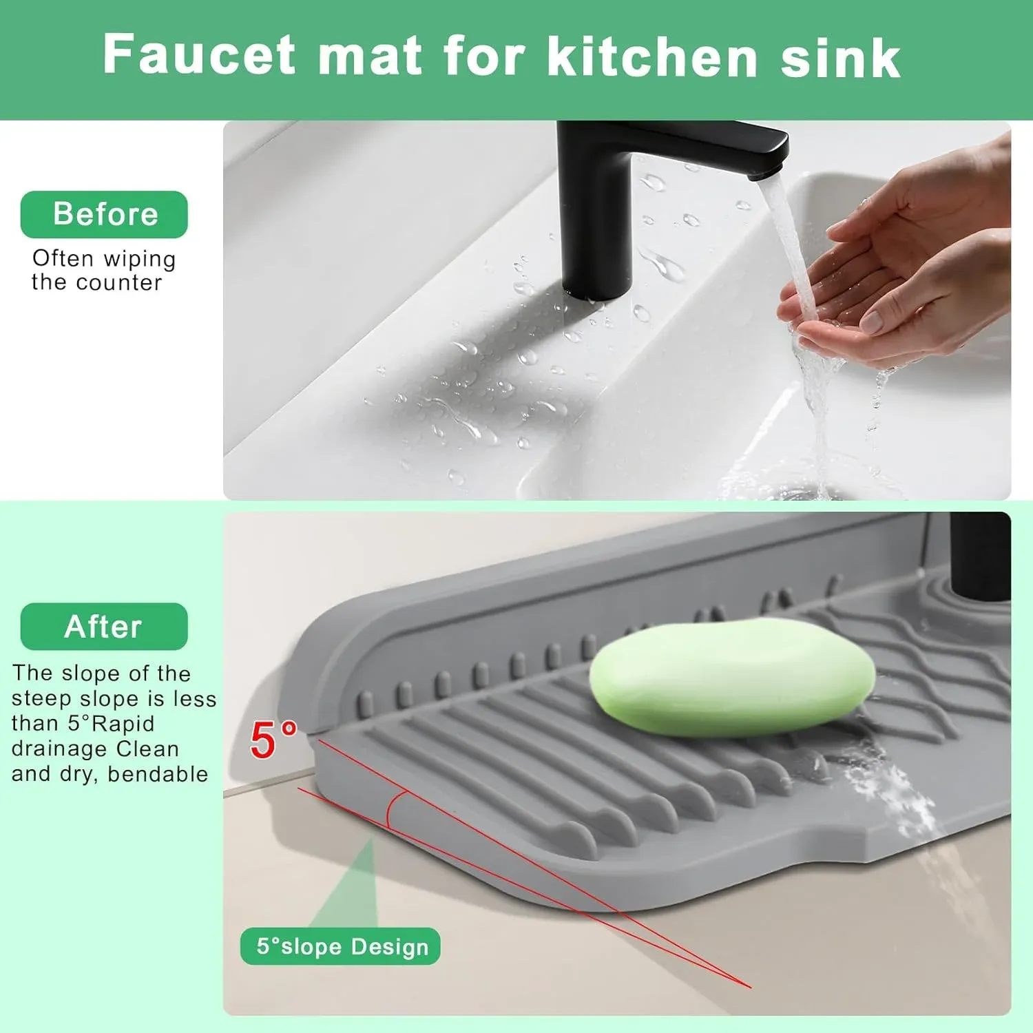 Protecteur de robinet en silicone sur fond blanc