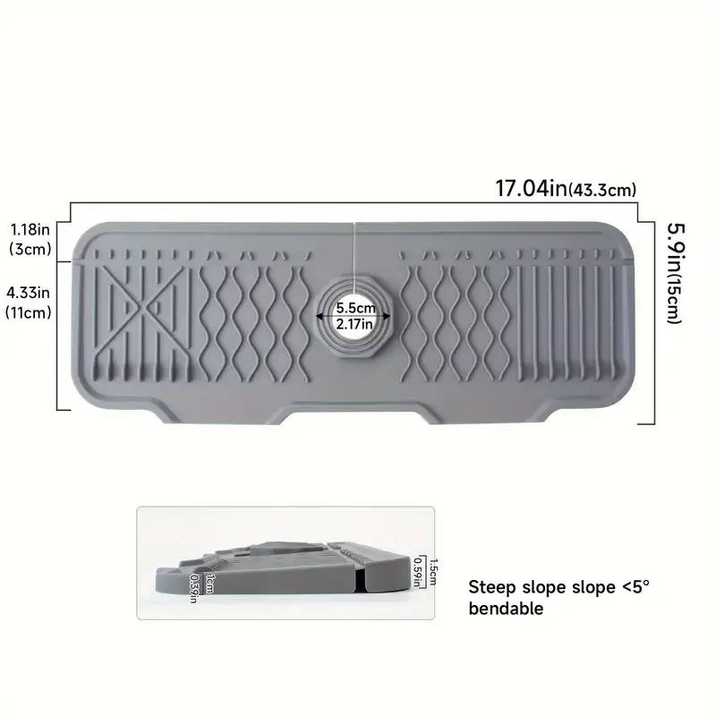 Protection anti-éclaboussures en silicone pour évier avec support de robinet, plateau anti-goutte, tapis de séchage multi-usage et porte-éponge 10