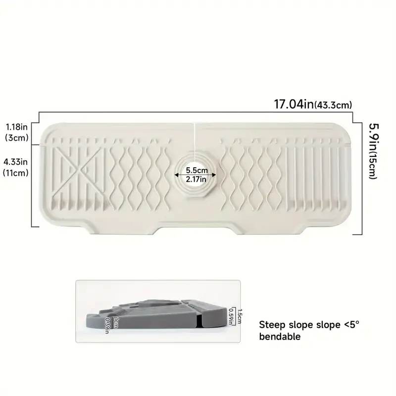 Protection anti-éclaboussures en silicone pour évier avec support de robinet, plateau anti-goutte, tapis de séchage multi-usage et porte-éponge 9