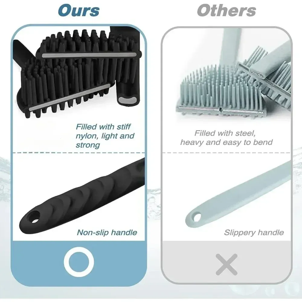 Brosse de bain en silicone, design ergonomique