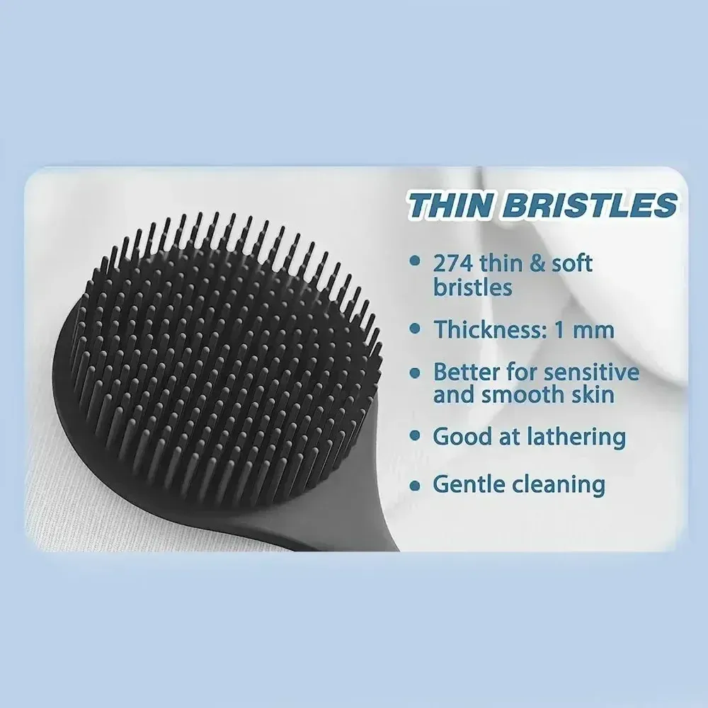 Brosse de bain en silicone, texture des poils