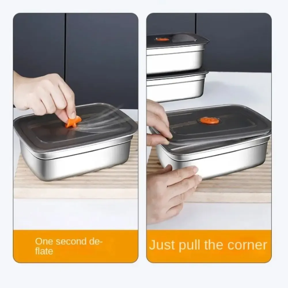 Boîte à déjeuner de camping en acier inoxydable, boîte Bento étanche compatible micro-ondes, anti-fuite, grande capacité pour réfrigérateur et congélateur 5