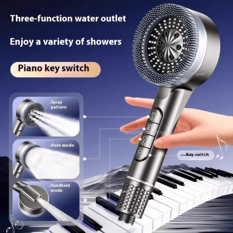 Pommeau de douche 4 modes, haute pression, avec filtre intégré et fonction massage