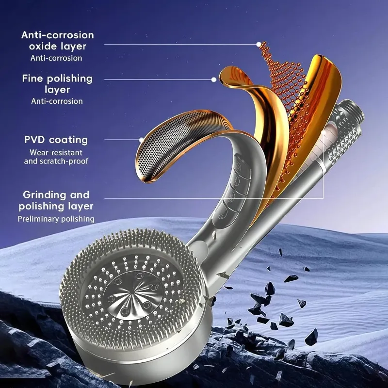 Pommeau de douche 4 modes, haute pression, avec filtre intégré et fonction massage 5