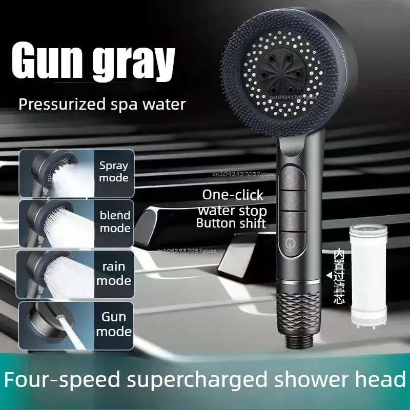 Pommeau de douche 4 modes, haute pression, avec filtre intégré et fonction massage 17