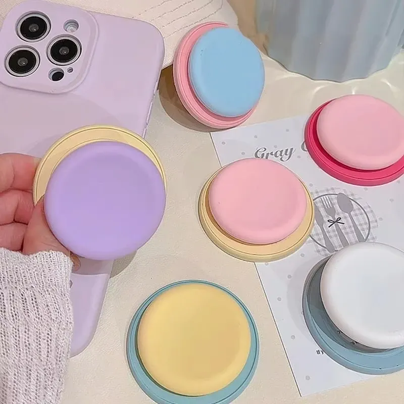 Support magnétique rond en silicone macaron mignon, support de téléphone Tok Griptok pour iPhone 15, compatible MagSafe, Smart Tok