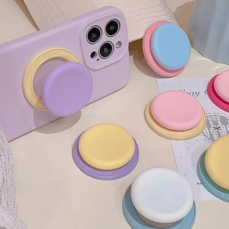 Support magnétique rond en silicone macaron mignon, support de téléphone Tok Griptok pour iPhone 15, compatible MagSafe, Smart Tok 3