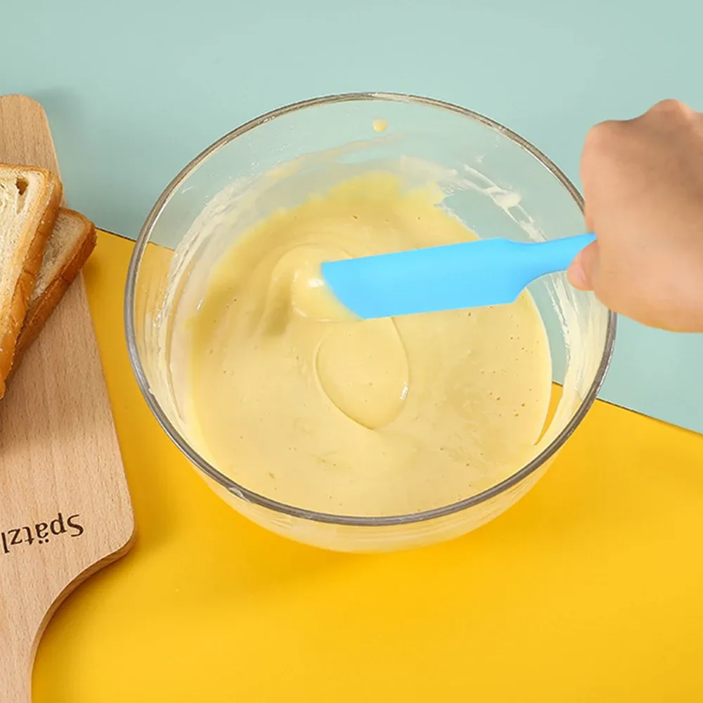 Grattoir à crème en silicone de qualité alimentaire, spatule à gâteau longue, ustensile de cuisine résistant à la chaleur 4