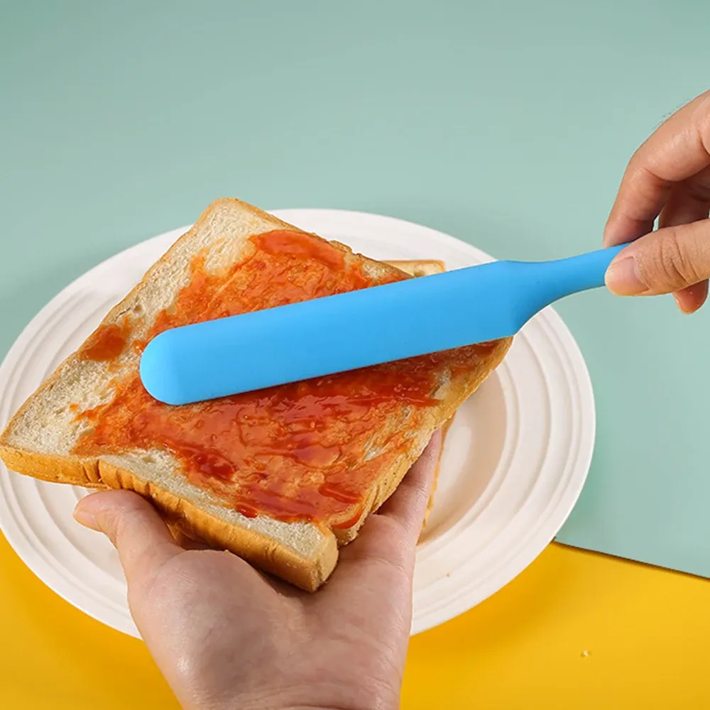 Grattoir à crème en silicone de qualité alimentaire, spatule à gâteau longue, ustensile de cuisine résistant à la chaleur 2