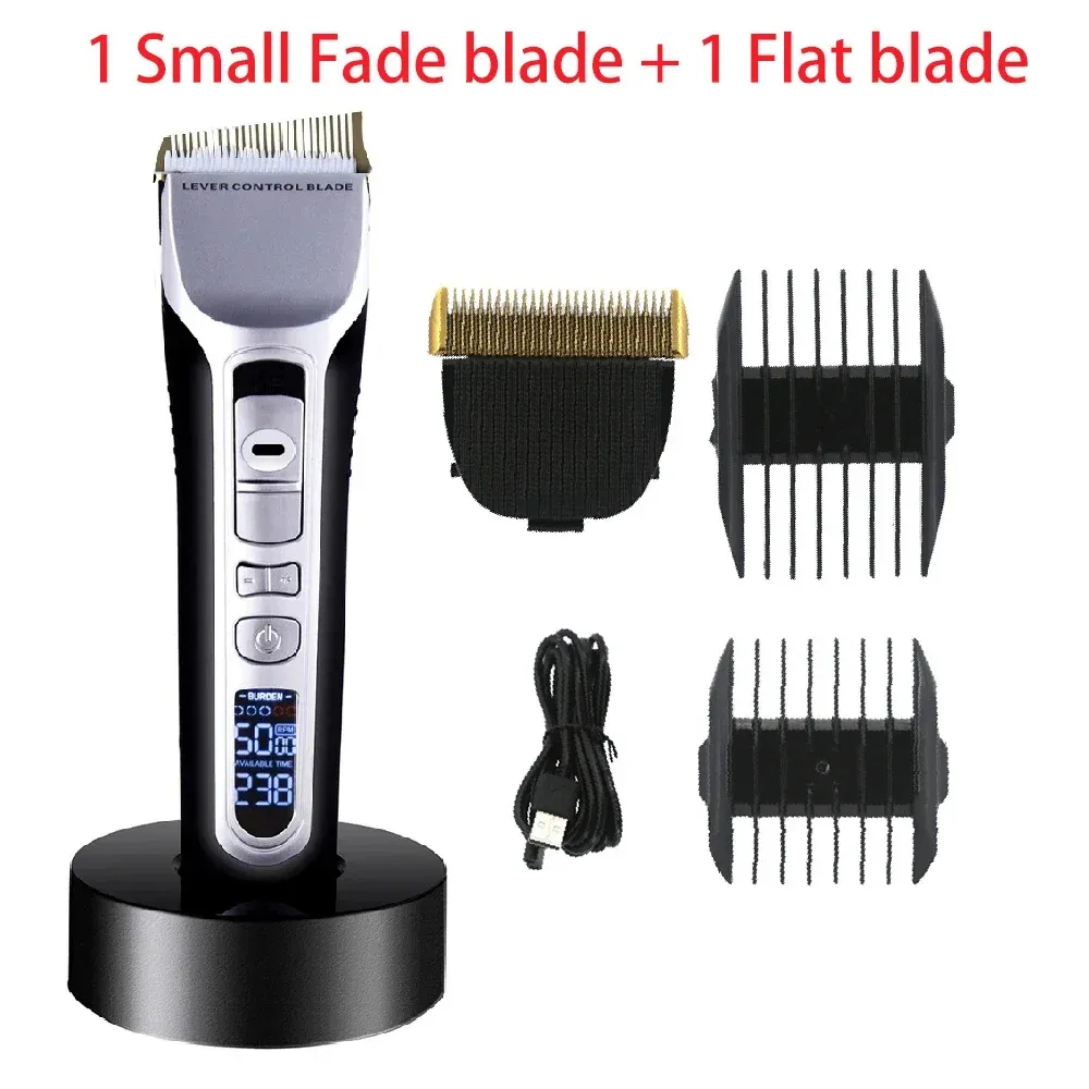 Tondeuse à cheveux électrique à lame mobile, rechargeable par USB, avec écran LCD, pour salon et barbier 10