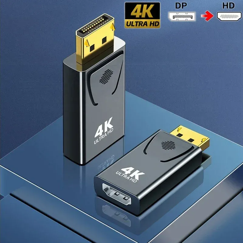 Adaptateur DisplayPort vers HDMI 4K avec audio, convertisseur pour TV et ordinateur portable