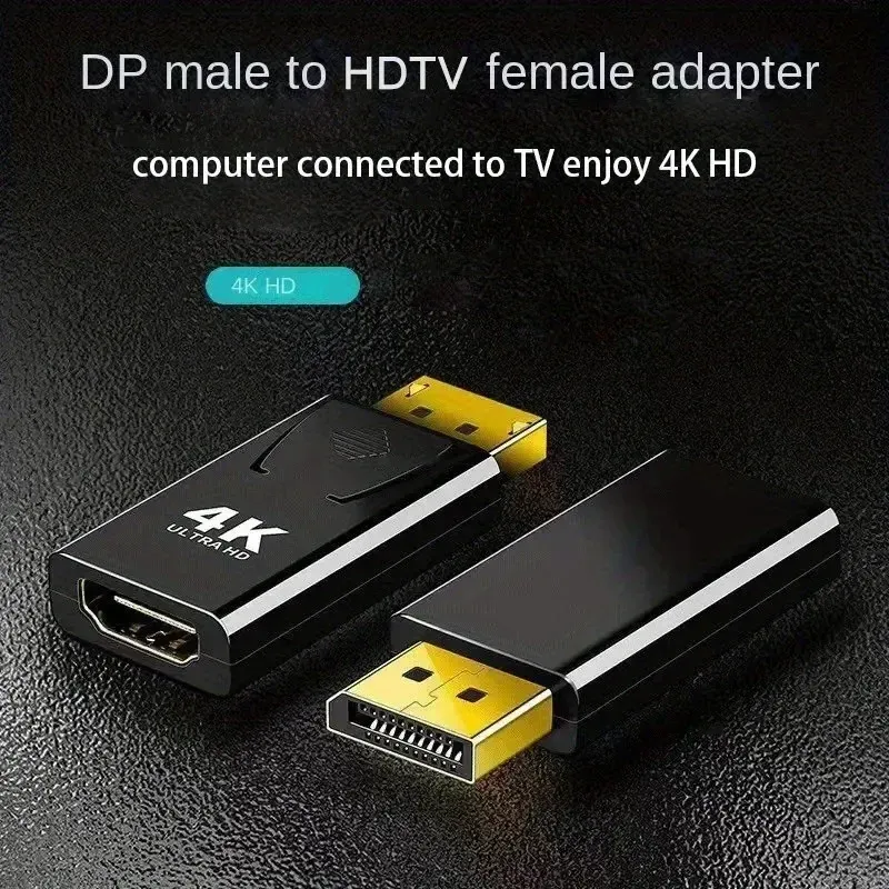 Adaptateur DisplayPort vers HDMI 4K avec audio, convertisseur pour TV et ordinateur portable 5