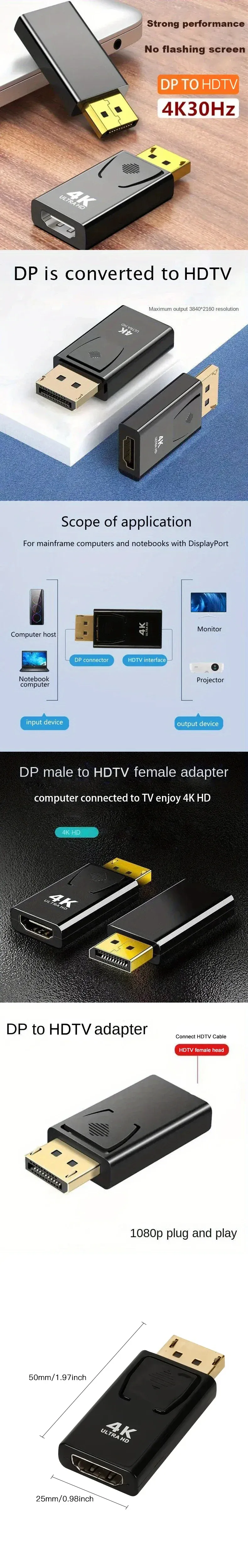Présentation complète de l'adaptateur DisplayPort vers HDMI