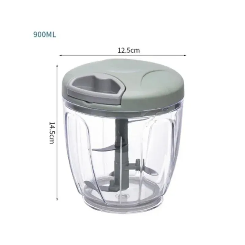 Hachoir à ail manuel 500/900 ml, presse-ail et coupe-légumes multifonction 6