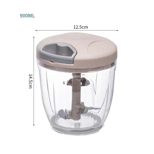 Hachoir à ail manuel 500/900 ml, presse-ail et coupe-légumes multifonction 12