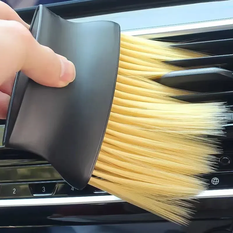 Brosse douce de nettoyage pour intérieur de voiture, anti-poussière, idéale pour les grilles de sortie d'air