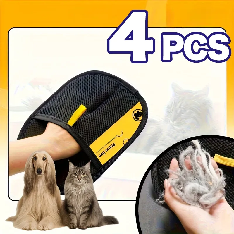 Gant de toilettage pour animaux de compagnie : retrait des poils sur canapé, tapis et vêtements