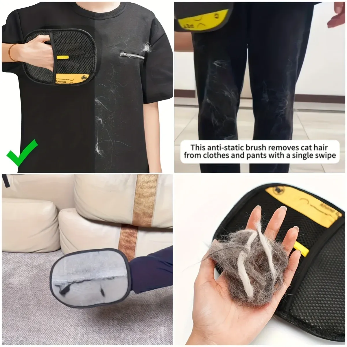 Gant de toilettage pour animaux de compagnie : retrait des poils sur canapé, tapis et vêtements 6