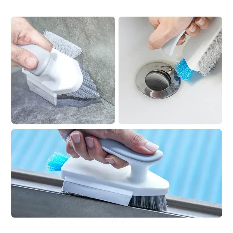 Brosse multifonctionnelle 4 en 1 pour joints de carrelage, nettoyage des angles, sols et baignoires, lot de 2 5