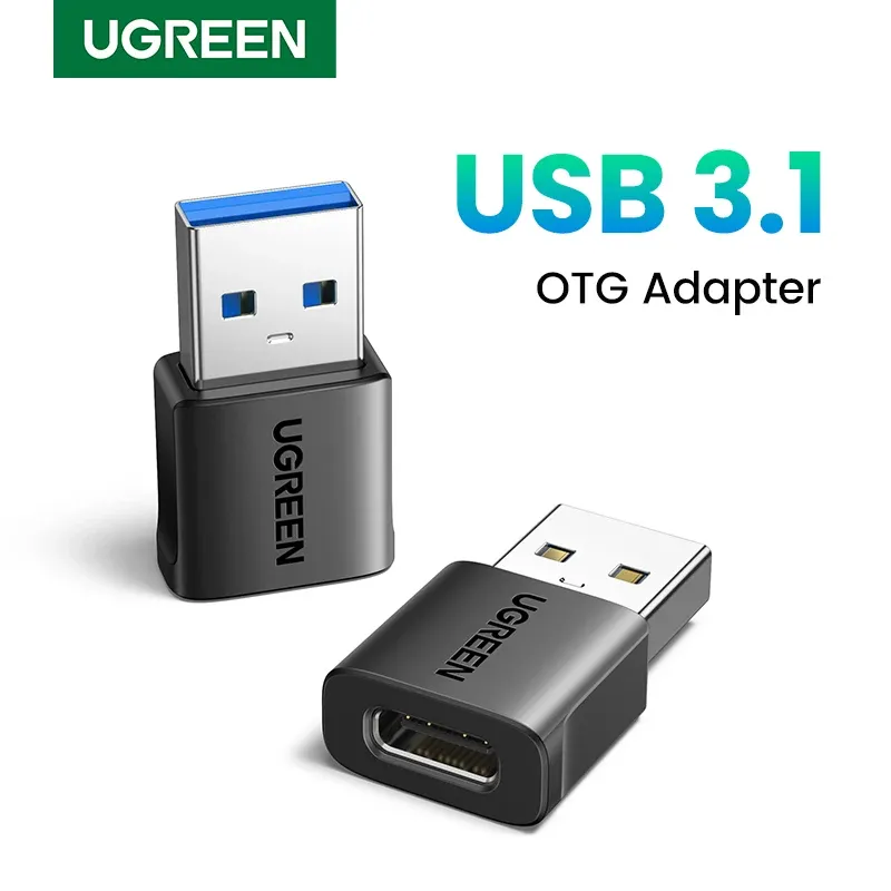 UGREEN Adaptateur USB 3.1 Type-C OTG, câble adaptateur mâle USB-C vers femelle USB-C pour MacBook, Samsung S10, Huawei