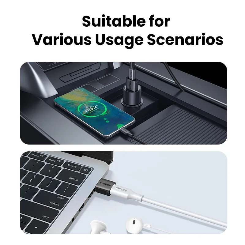 UGREEN Adaptateur USB 3.1 Type-C OTG, câble adaptateur mâle USB-C vers femelle USB-C pour MacBook, Samsung S10, Huawei 5