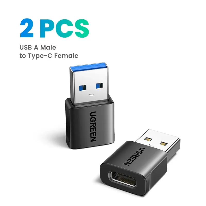 UGREEN Adaptateur USB 3.1 Type-C OTG, câble adaptateur mâle USB-C vers femelle USB-C pour MacBook, Samsung S10, Huawei 7