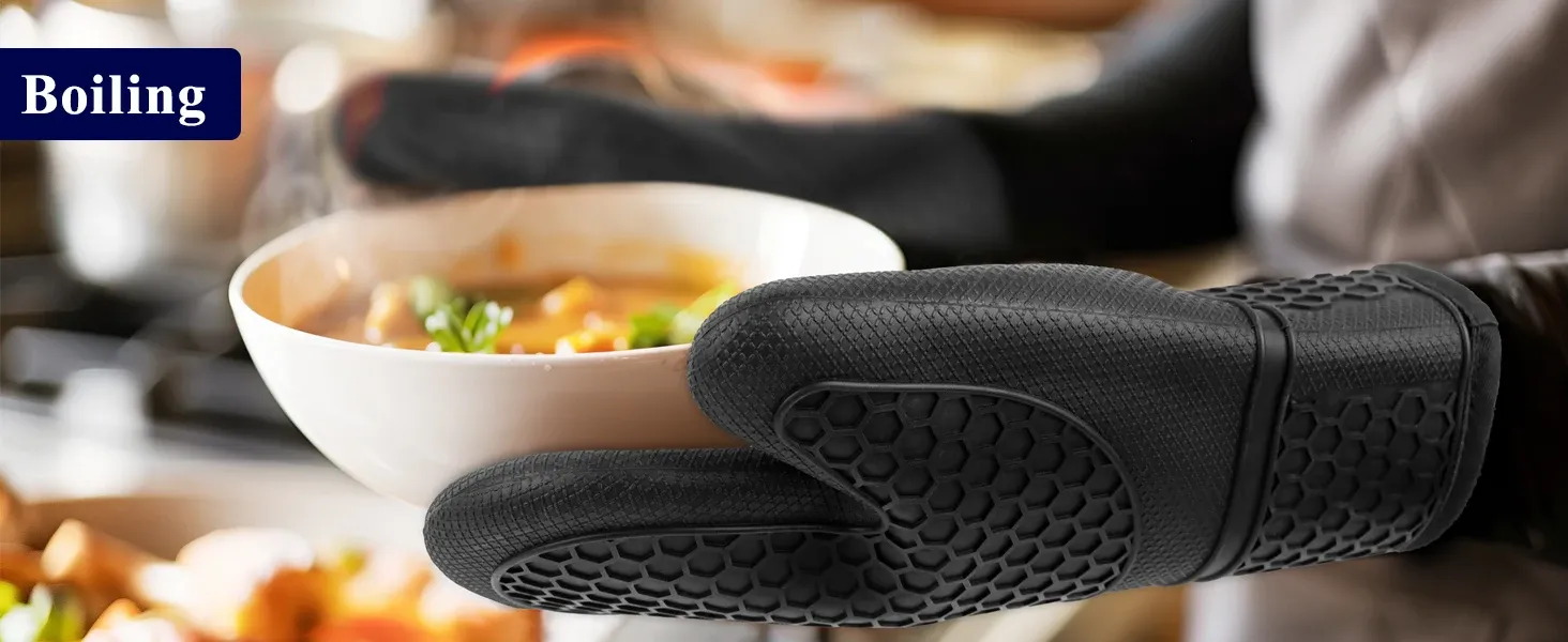 Mitaines de four en silicone, vue d'ensemble