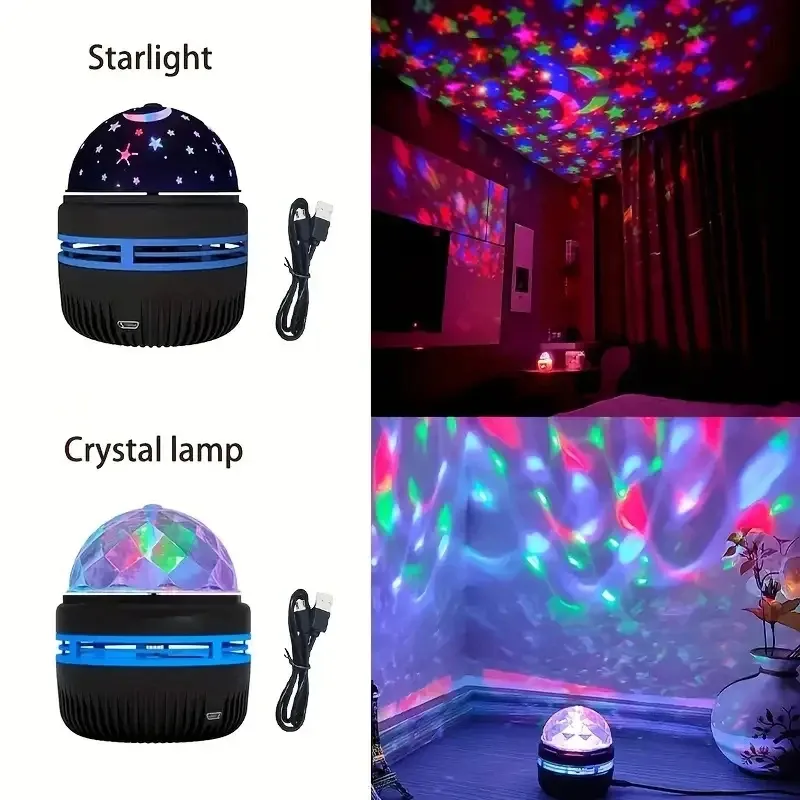 Projecteur d'étoiles et de galaxies à effet vagues d'océan, veilleuse pour chambre à coucher, 7 couleurs 5